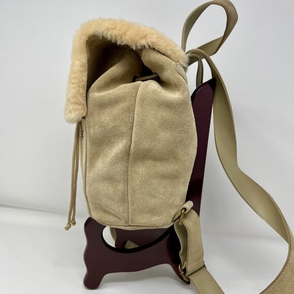 UGG Australia Suede Shearlling Mini Drawstring Backpack. - Picture 5 of 14